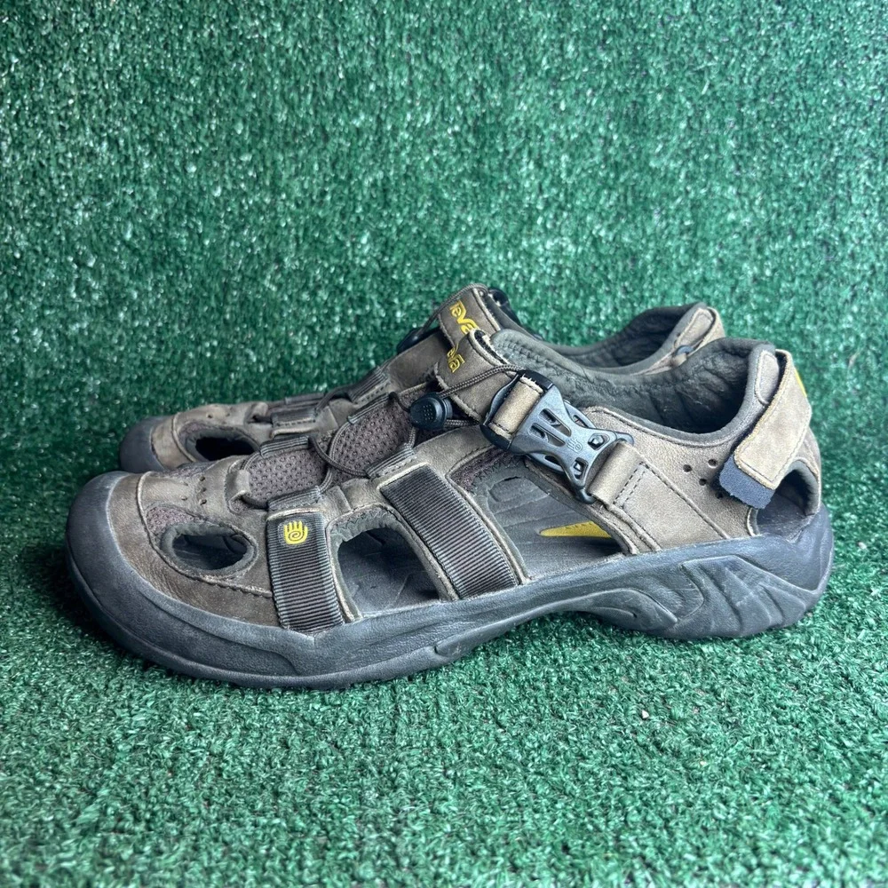 Teva Omnium Closed Toe Leather Hiking Trail Sport Sandals Gorpcore Brown Mens 11
